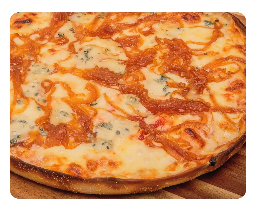 Pizza de Gorgonzola com Cebola Caramelizada